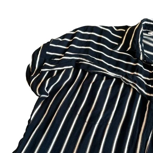 Faithfull The Brand Black White Striped Romper Shorts One Piece Size XS Women's - Picture 3 of 12